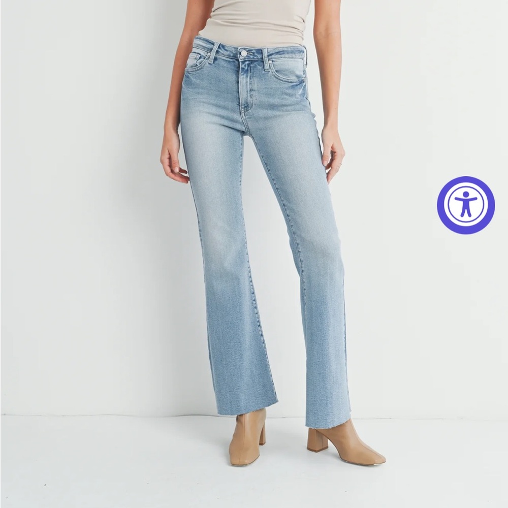 Just Black Light Blue High-Rise Flare Jeans